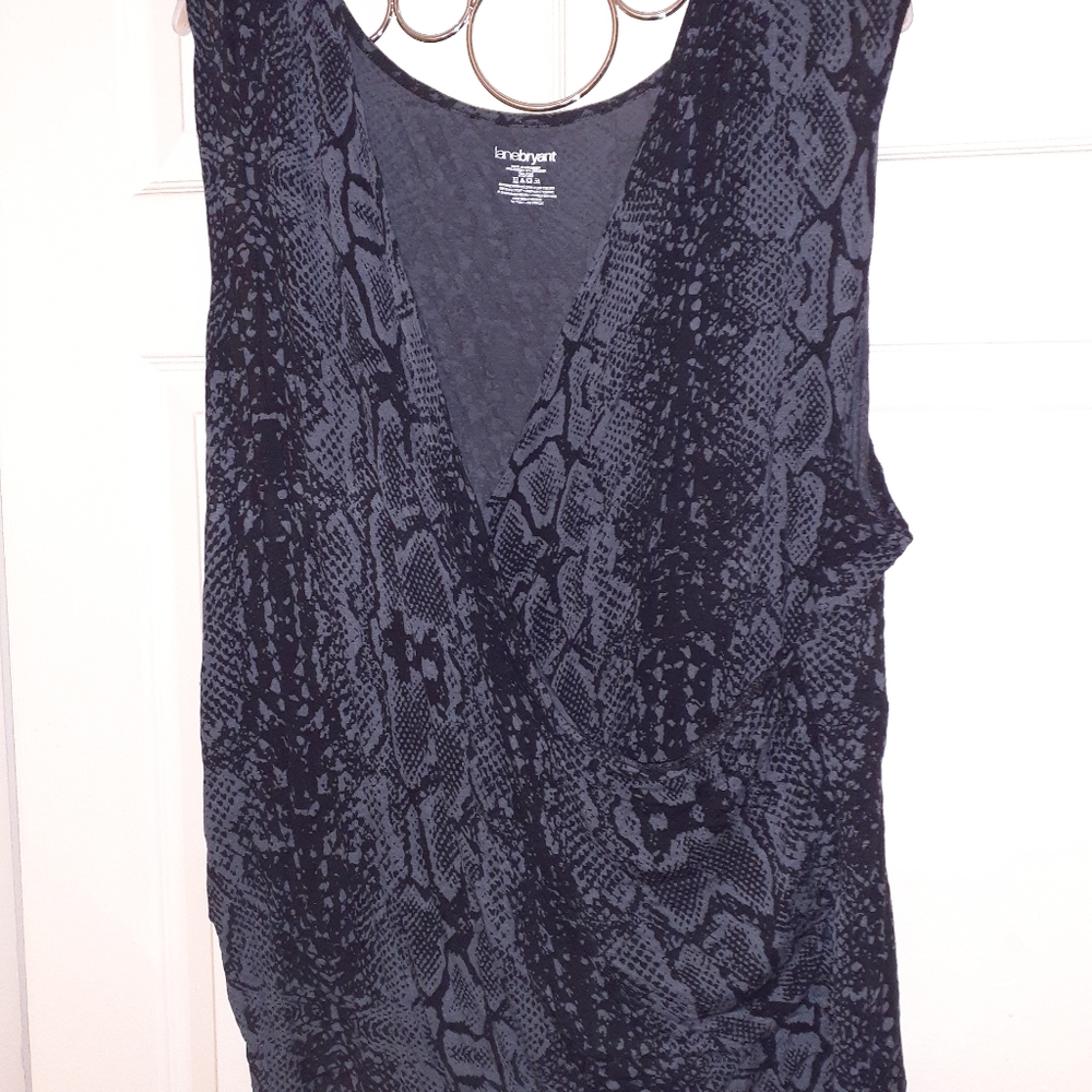 Cute Mock Wrap Snakeprint Top